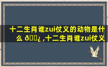 十二生肖谁zui
仗义的动物是什么 🌿 ,十二生肖谁zui
仗义的动物是什么生肖呢